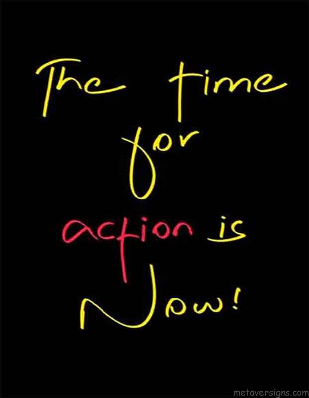 1st of Dark Motivational Wallpaper. The time for action is now written in yellow color while action is written in red color on dark background image. All test is in handwriting style. It looks very pretty.